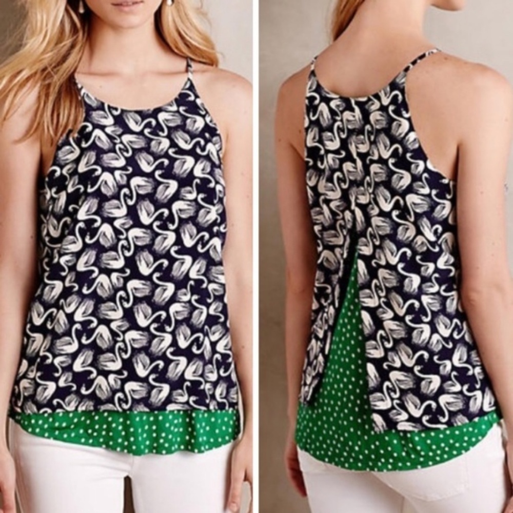 Anthropologie Porridge Swan Layered Tank small